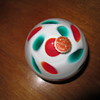 Murano glass paperweight, White, Red, and Green  