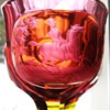 Redwine Goblet with Equestrian in Landscape Bohemia 19Cent