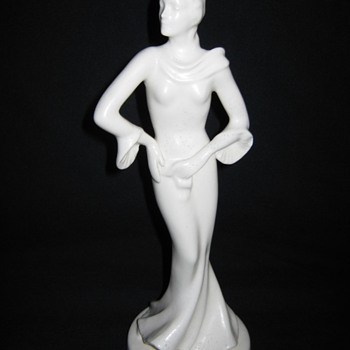 Erphila Czechoslovakia porcelain art deco female figure statue - Art Pottery