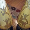 Old Wood and Gold Floor Lamps