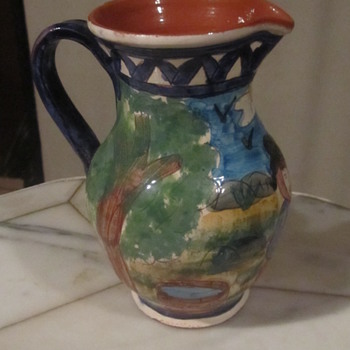 Olaria António Janeiro, São Pedro do Corval" Art Pottery Pitcher Portugal - Art Pottery