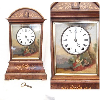 Rare & Magnificent Johann Baptiste Beha table cuckoo clock. 1864 tin plate. Hand painted by Carl Hiene - Clocks