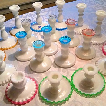 My vintage Fenton Crest candlestick collection - Glassware