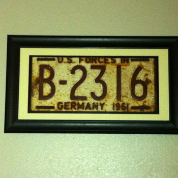 1961 us forces germany license plate - Signs