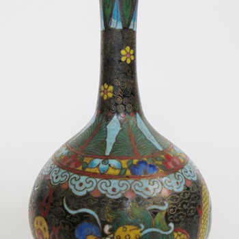 Chinese Cloisonne Vase~One of Pair~7+1/2"h~Beautiful Design