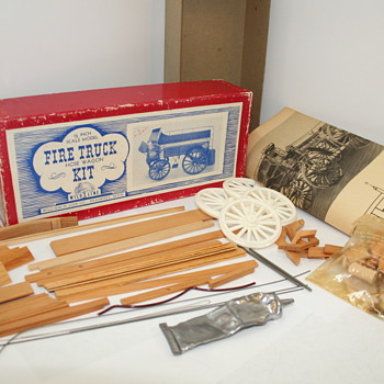 Vintage WiloLine 1/2" Scale Model Fire Truck Hose Wagon Kit NIB - Firefighting
