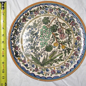 Rare Antique Figurines , german? plate 11"3/4 dia. - Pottery