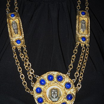70's Kenneth Lane Egyptian Necklace - Costume Jewelry