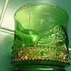 Flash Glass Green and Gold Hershey Souvenir Cup