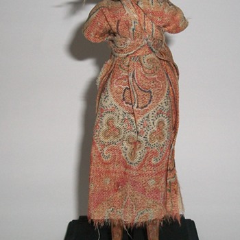 Antique Folk Art Wooden Hand Carved Doll - Folk Art