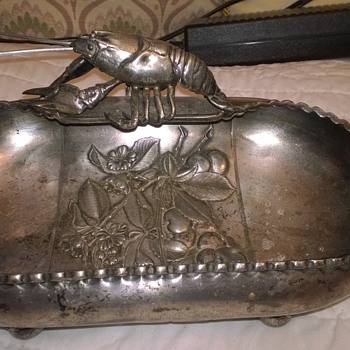 Silverplate Bowl with Figural Lobster - Victorian Era