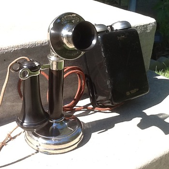 1908 Kellogg Candlestick phone with 1908 Bell Box - Telephones