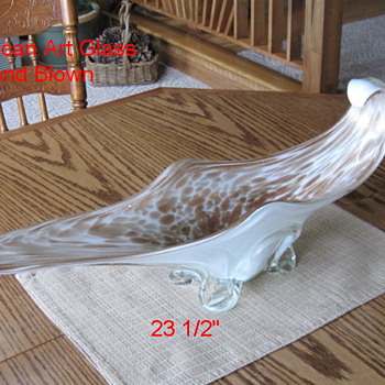 Unique Hand Blown Glass Dish... American Art Glass? Art Nouveau?  - Art Glass