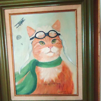 1977 Oil Painting, Vintage Morris Worlds "Most Finicky Cat"