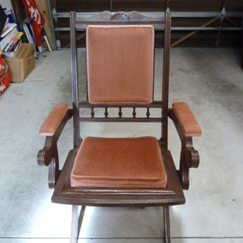 early beech folding deck chair - Furniture