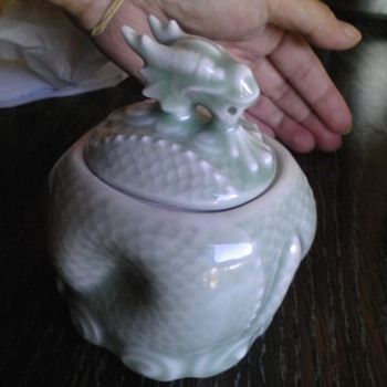 5 toed imperial celadon dragon tea set 