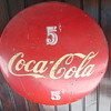 coca cola 5 cent round metal 24" sign