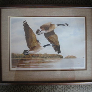 Geese Print by Floyd. G. Thomas, Gooseneck Rocking Chair - Posters and Prints