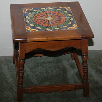 Neat vintage colorfull tile table