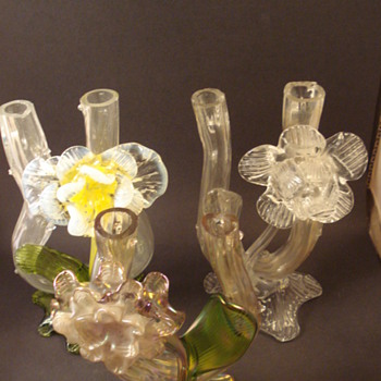 Kralik Floral Tube Vases - Art Glass