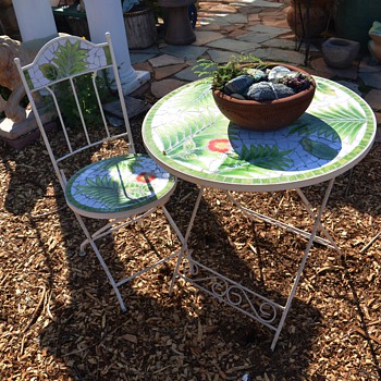 Tiled Garden Table and Chair - Furniture