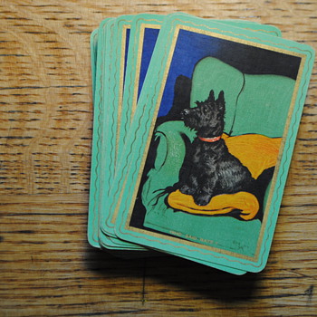 antique doggie playing cards two decks RARE GOODALL Thomas De La Rue and Co LTD London