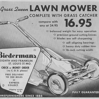 1950 Grass Queen Lawnmower Advertisement