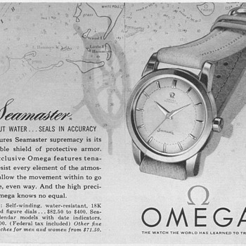 1955 - Omega "Seamaster" Watch Advertisement - Advertising