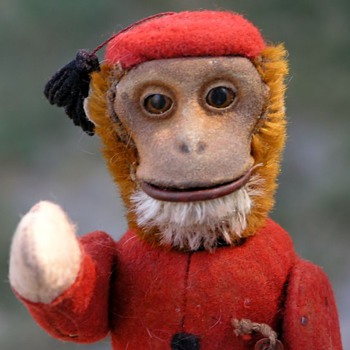 1920's Schuco Bellhop "Yes/No" Mechanical Monkey - Dolls