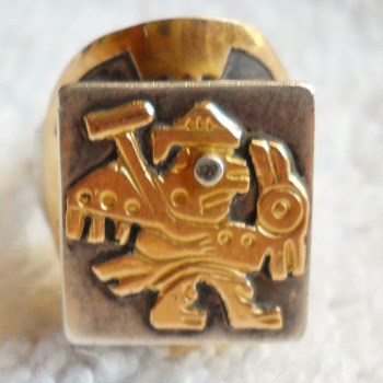 OLD CUZCO SILVER & GOLD RING