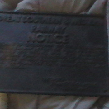 Great Southern and Western Railway Notice sign - Railroadiana