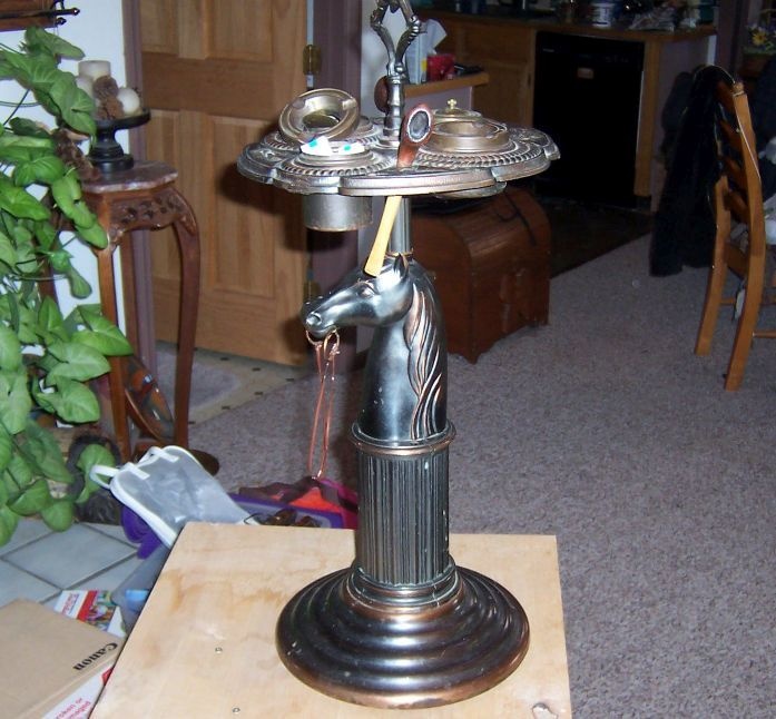 Vintage brass floor ashtray with lighter Collectors Weekly