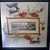 Antique Needlework with Hand Painting  / "Where The Heart Dwells" / Circa 1906