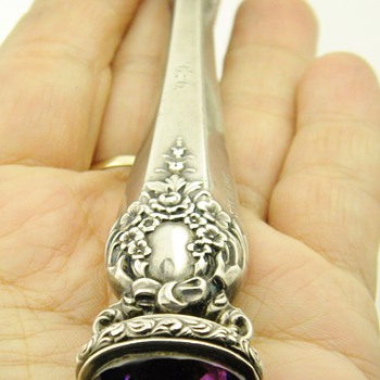 Vintage Antique Amethyst F & B Foster Bailey Sterling Seal Pendant 1885 - Fine Jewelry