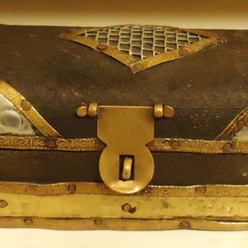 OLD Treasure Chest, 7" long! Silver, Brass, Copper, and Wood with great Patina