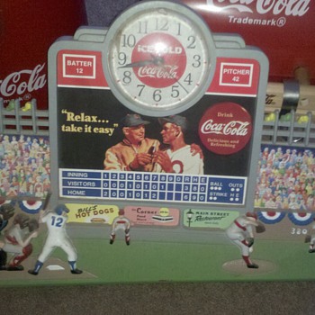 coca cola baseball clock - Coca-Cola