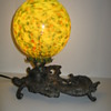Czechoslovakia Ball vase with metal base/stand Ruckl