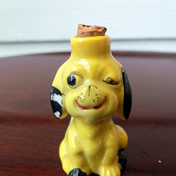 Vintage Puppy Porcelain Perfume bottle - Bottles