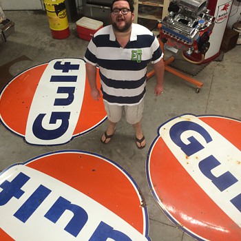 Gulf signs 6ft - Petroliana