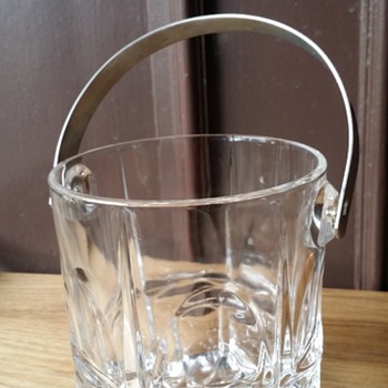 Crystal Ice Bucket with Chrome Handle - Glassware