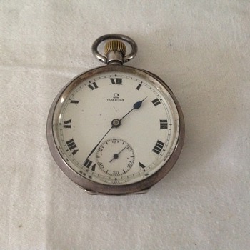 1924 silver cased Omega pocket watch. - Pocket Watches