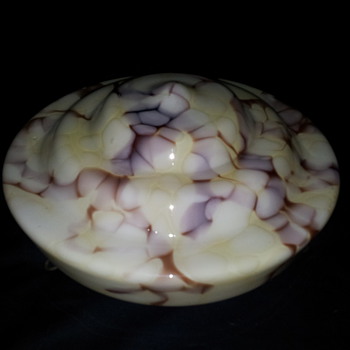 Honey coloured hanging shade marbled with brown. - Lamps
