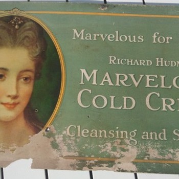 Pre-1920's Cardboard Trolley Cosmetic Product Sign - Signs