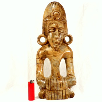 Far east God or Warrior Sculpture Stone or Petrified Wood