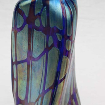 Loetz Cobalt Pampas Vase - Art Glass