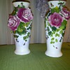 Hand painted in Italy pair of vases