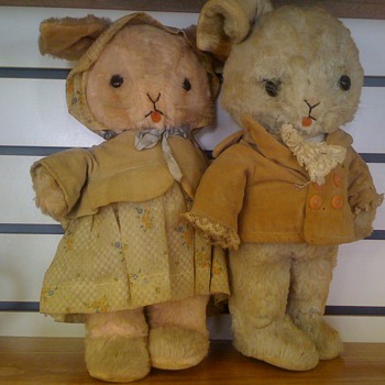 Antique Stuffed Bunnies - Animals
