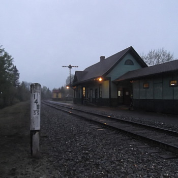 Bangor and Aroostook Railroad station in Oakfield Me. - Railroadiana