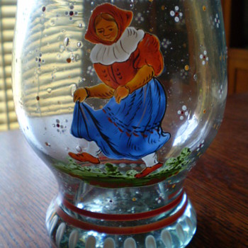 Early Hand Enameled Stein/Beaker - Art Glass