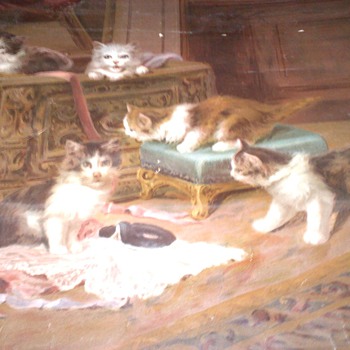 I found this painting By J LeRoy Sold by the N.K. Fairbank company in Chicago - Folk Art